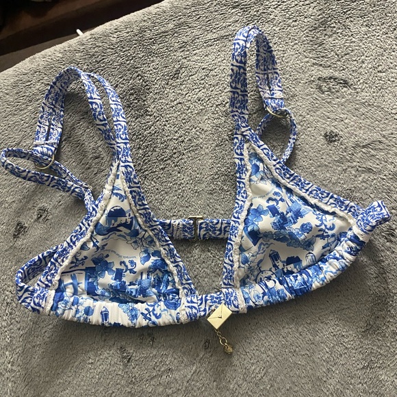 Bydee prague alythia bikini top xs blue and white - Picture 1 of 3